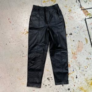 Vintage Black Leather Pants - size 4